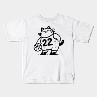 Basketball Meow : Cat-lin Clark Kids T-Shirt